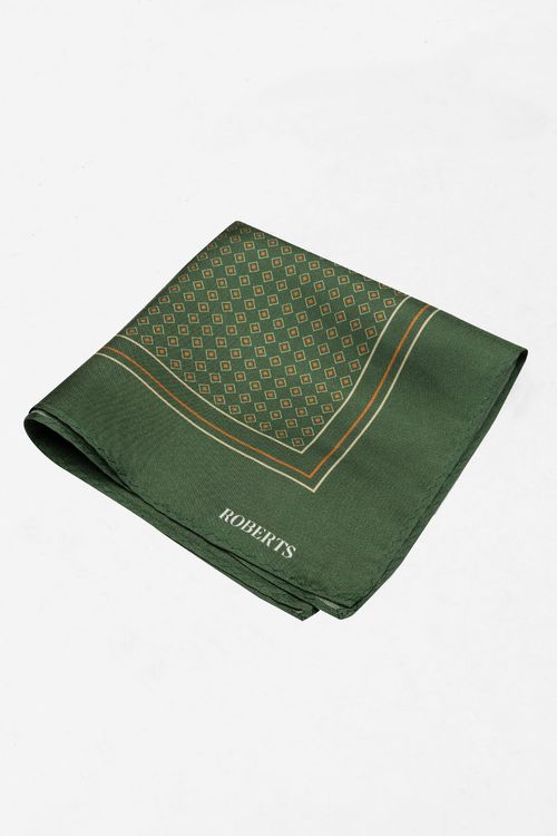 Pañuelo De Bolsillo De Seda Azul Verde