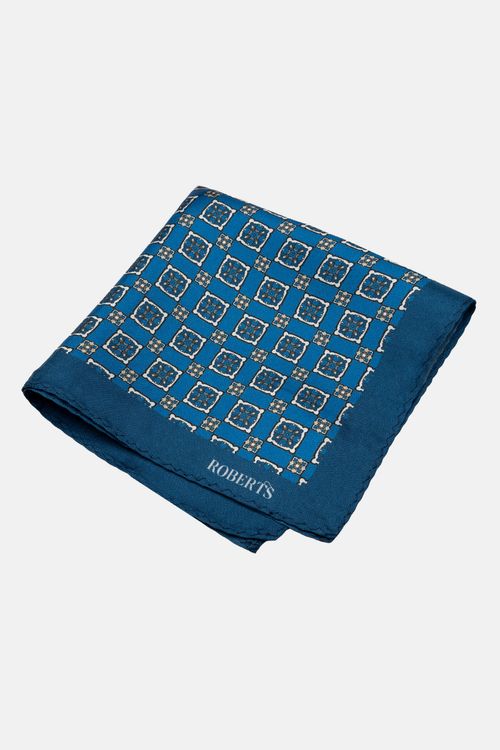 Pañuelo De Bolsillo De Seda Azul