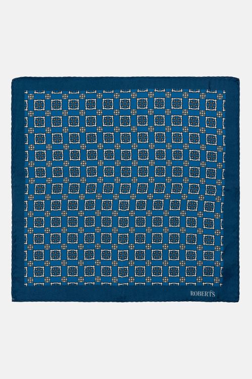 Pañuelo De Bolsillo De Seda Azul