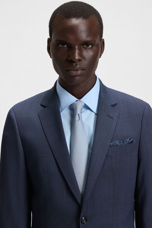 Traje Slim Fit En Tejido Elástico Con Microestampado