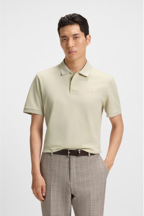 Polo De Piqué De Algodón Con Monograma Double B