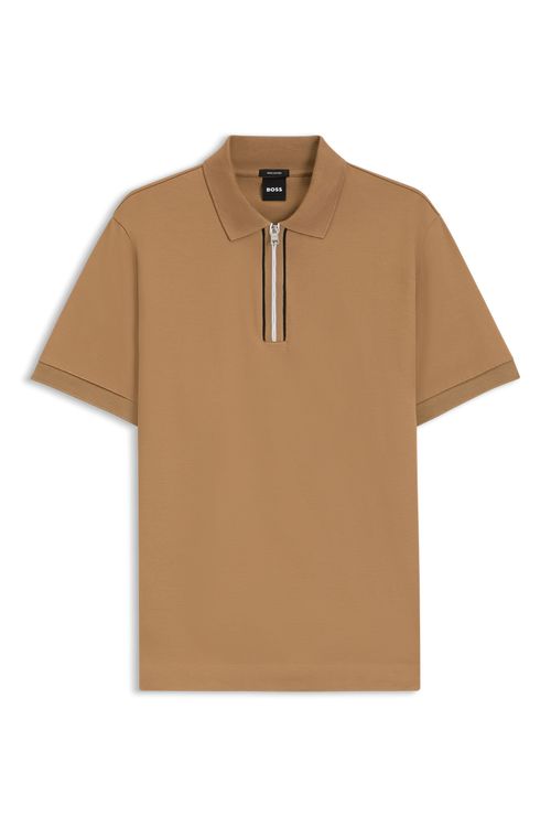 Polo De Algodón Mercerizado Con Tapeta De Cremallera