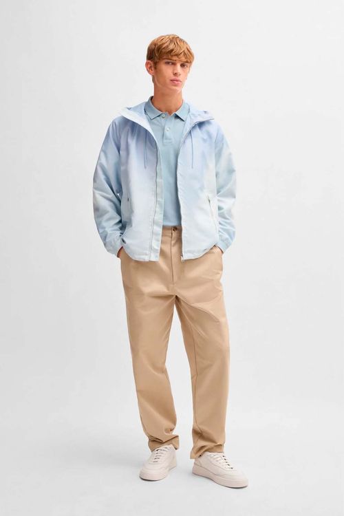 Polo regular fit en algodón mercerizado con ribetes a rayas