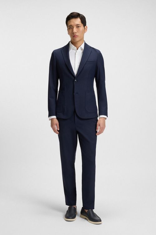 Camisa Slim Fit En Tejido Elástico Técnico Con Estructura