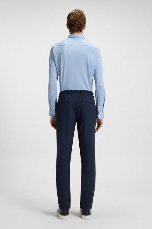 Camisa Slim Fit En Tejido Elástico Técnico Con Estructura