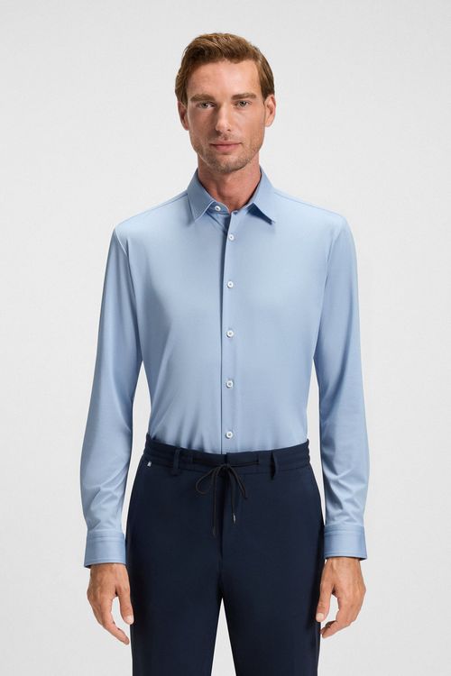 Camisa Slim Fit En Tejido Elástico Técnico Con Estructura