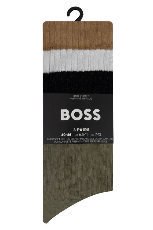 Paquete De Tres Pares De Calcetines Cortos Con Rayas