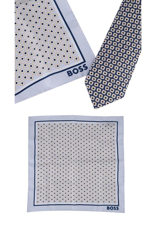 Conjunto De Regalo De Corbata Y Pañuelo De Bolsillo De Seda Estampados