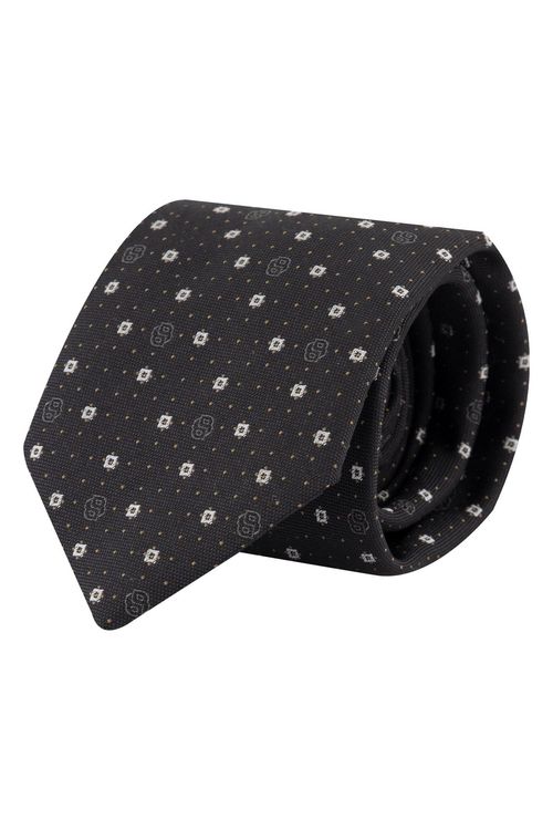 Corbata De Mezcla De Seda Con Micromonogramas Doble B