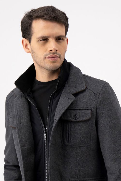 Chamarra Contemporary Fit Gris Oxford