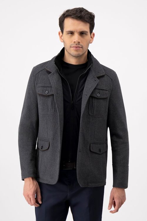 Chamarra Contemporary Fit Gris Oxford
