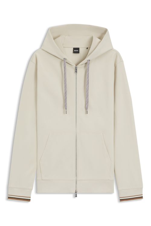 Sudadera Con Capucha De Algodón Con Cremallera Y Cordones Estampados