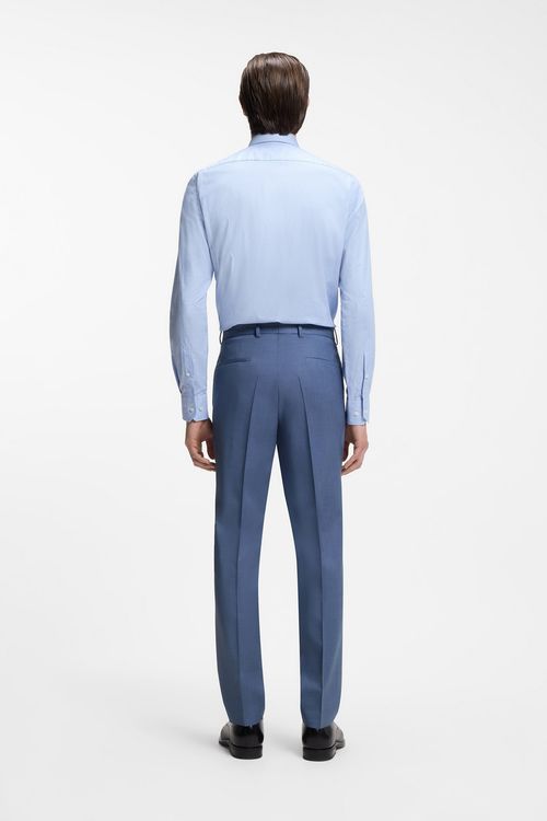 Pantalones Slim Fit De Sarga De Lana Virgen