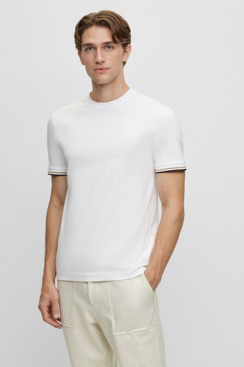 Playera En Punto De Algodón Con Raya Característica En Los Puños