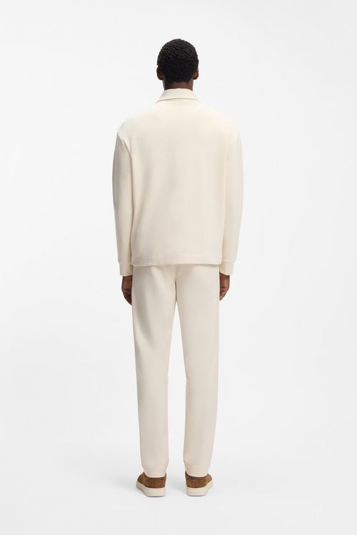 Sudadera Con Cuello y Cremallera En Mezcla De Algodón Color Melocotón