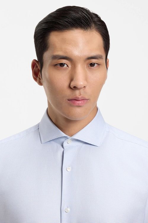 Camisa Slim Fit En Sarga De Algodón