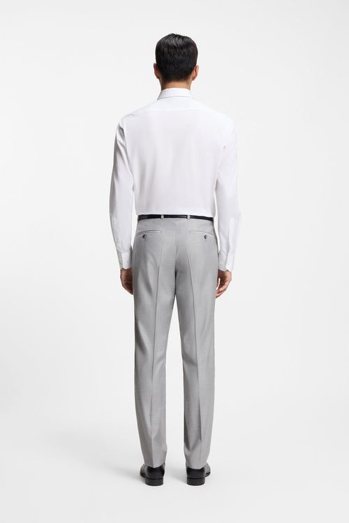 Camisa Regular Fit De Algodón Italiano Con Monograma En Jacquard