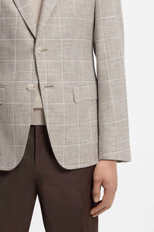 Blazer Slim Fit De Algodón A Cuadros