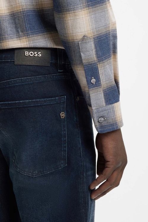 Jeans  Maine De Corte Regular En Denim Extra Suave Azul Oscuro