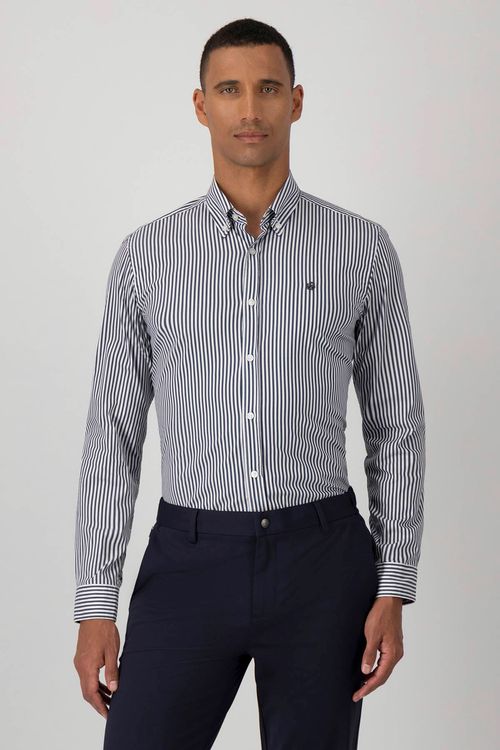 Camisa Slim Fit De Algodón A Rayas