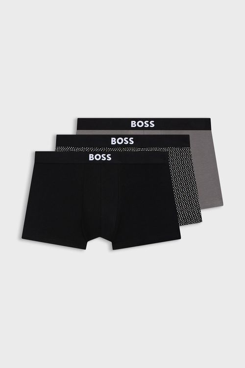 Paquete De Tres Calzoncillos De Algodón Elástico Con Logos