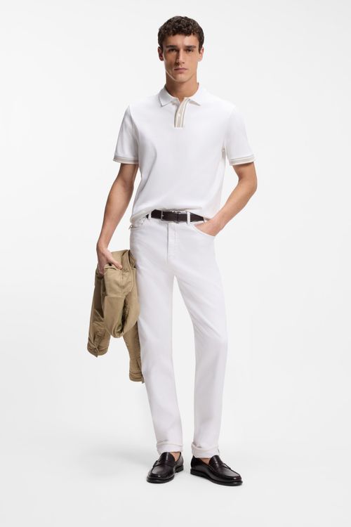 Jeans De Cinco Bolsillos En Tejido Jeans Elástico Blanco