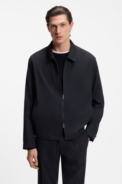 Sobrecamisa Plegable De Corte Relajado En Una Mezcla De Lana Lavable