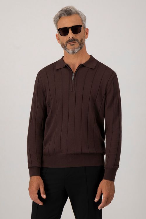 Suéter Cuello Polo Casual Slim Fit