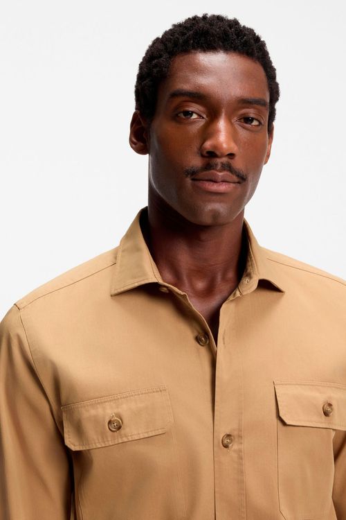 Camisa Clásica De Corte Casual En Popelín De Algodón Compacto