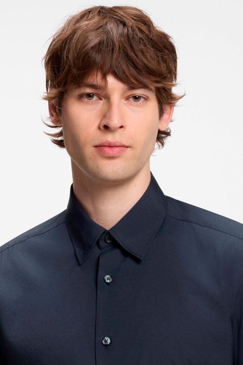 Camisa Regular Fit De Tejido Elástico Técnico