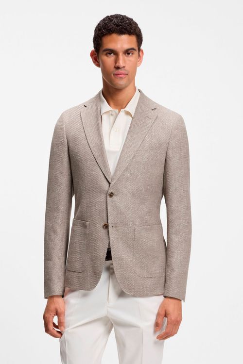 Saco Slim Fit De Lana Virgen Estampada
