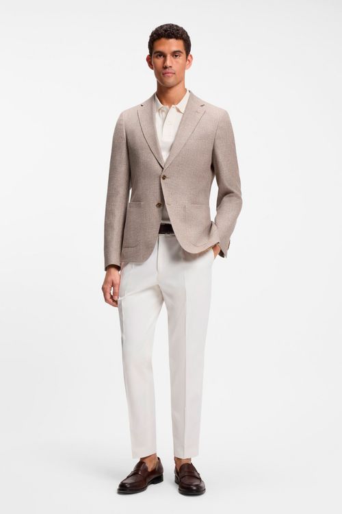 Saco Slim Fit De Lana Virgen Estampada