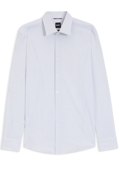 Camisa Slim Fit De Tejido Elástico Técnico Estampado