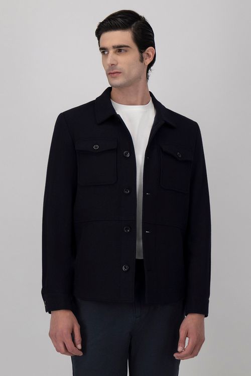 Sobrecamisa Mezcla De Lana Slim Fit