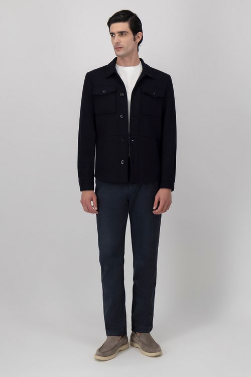 Sobrecamisa Mezcla De Lana Slim Fit
