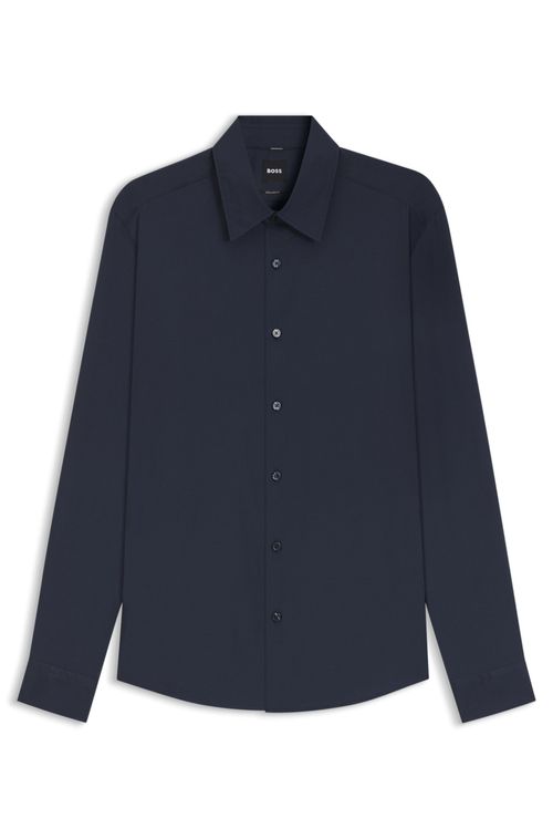 Camisa Regular Fit De Tejido Elástico Técnico