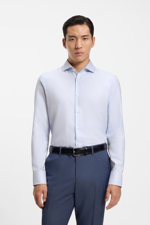 Camisa Slim Fit En Sarga De Algodón