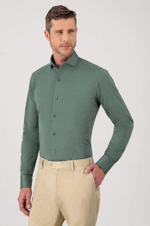 Camisa De Algodón Contemporary Fit